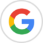 Google-Logo mit einem Großbuchstaben „G“ in den traditionellen Farben von Google: Blau, Rot, Gelb und Grün, eingeschlossen in einem hellgrauen Kreis.