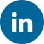 Blaues rundes Symbol mit den weißen Kleinbuchstaben „in“, das das LinkedIn-Logo darstellt.